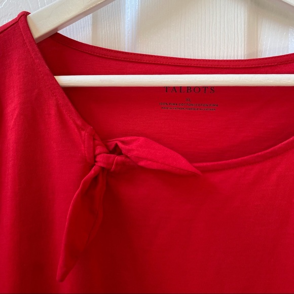 Talbots Cotton Tee - Crew Neck with Tie - Short Sleeve Size XL - Picture 2 of 2